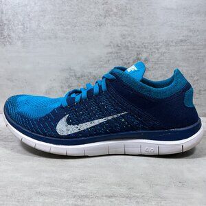 Nike Free 4.0 Flyknit Running Shoes - Men's Size 9.5 - Blue